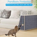 Cat Scratching Mat - 79"x16" Trimmable Cat Scratching Carpet Mat, Large Self-Adhesive DIY Cat Scratch Mat Roll, Cat Tree Shelves Replacement Mat Pad, Couch Furniture Protector, Toy Ball&Strong Tape