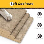 Cat Scratcher Lounge, 23 Inch L-Shaped Cat Scratch Pad, Vertical & Horizontal Scratching 1.2" Thick Cardboard with Fun DIY Stickers, Durable, Eco-Friendly