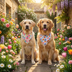 ADOGGYGO Floral Dog Bandanas, Colorful Flower Pet Scarf, Multi Size, Spring Summer Floral Bandana for Extra Large Dogs (X-Large)