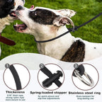 Martingale Dog Collar, 5/16” High-Strength Nylon Rope Slip Collar with Spring-Loaded Adjustable Stopper for Small, Medium & Large Dogs(Pink, 18 inch)