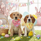 Abbylike 50 Pcs Easter Dog Bandanas Bulk Bunny Egg Carrot Bandanas for Dogs Triangle Kerchief Bibs Scarf Set for Pet Easter Costume Photo Props Accessories Pet Shops, 25 Styles (19.7 x 13.8 x 13.8)