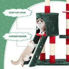 Magshion 54" Cat Tree for Indoor Cats, Sturdy Cat Tower for Cats 20 lbs+, Multi-Level Climbing Tower with Scratching Posts, Ladder, Condo, Top Perch and Hanging Toy