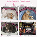 Pink Dog Cat Playpen, Puppy Pet Playpen Indoor for Small Dog Crate Tent Cage Outdoor, Portable Pop Up Dogs Enclosure Kennel with Carrying Case for Dogs/Cats/Rabbits