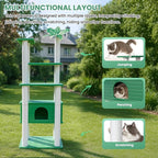 66.5 Inches Tall Outdoor Weatherproof Cat Tower, Multi-Level Cat Tree, Large Cat Condo with PVC Board and Cat Scratching Posts, for Outside and Indoor Cat Houses