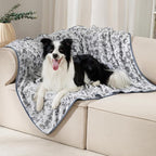 Luciphia 1 Pack 3 Blankets Fluffy Premium Fleece Pet Blanket Flannel Paw Printed Throw for Dog Cat Grey Paw Large(41"x31",Pack of 3)