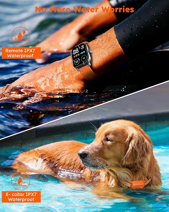 Jugbow Electronic Dog Training Collar with Wristband Remote, 3300FT Range, IPX8 Waterproof, 24H Time Display, Vibration & Beep Modes for Dogs 10-120 lbs