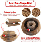 2-Pack Cat Scratcher Toy - Magic Organ Cat Scratching Board with Bell Balls for Indoor Cats Interactive Cardboard Cat Toy Scratcher Furniture Protection