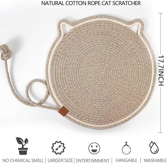 Celery Pets, Dual Scratching Pad for Cats, Celery Pets Cat Scratcher Mat, Natural Cotton Rope Cat Scratching Mat, Scratching Pads for Indoor Cats (Purple,17in)
