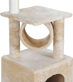 37" Multi-Level Cat Tree Activity Tower Climber Tower Cat House Furniture w/Condos Platform Tunnel Scratching Posts for Kittens