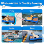 Vapaus Inflatable Dog Boat Ramp for Large Dogs – Floating Pup Ladder with Anti-Slip Surface, Portable Dog Water Ramp for Pool Dock Lake Boat – Heavy Duty Pet Boarding Platform