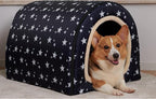 Dog Bed or Cat Bed,2 Ways to Use,Indoor Pet House with Fluffy Mat,Removable and Washable Cover,Splash-Proof House and Non-Slip Bottom,for Medium Dogs and Cats(L Star)