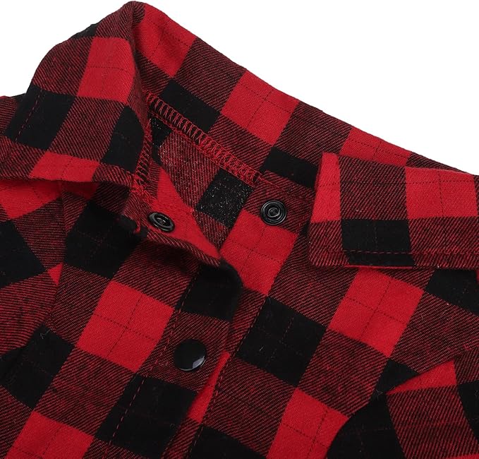 PUPTECK Plaid Dog Shirt, Cute Puppy Cat Polo T-Shirt, Soft Pet Clothes Boy for Small Medium Dogs, Square Red, S