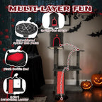 Gothic Cat Tree with Coffin Bed,53" Cat Tower with Spacious Cat Condo，Scratching Posts，Spider Hanging Ball，Multi-Level Cat Activities Furniture for Large Cats, Black Halloween