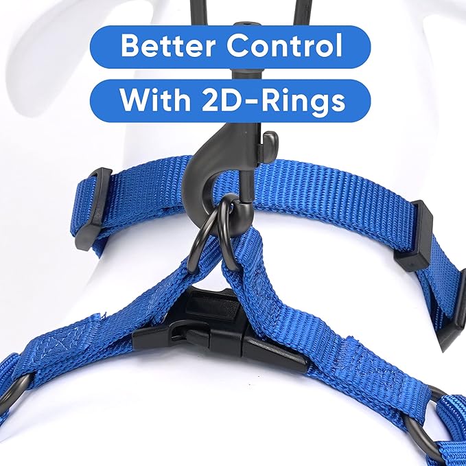 Pawtitas Solid Step-in Dog Harness – Adjustable No-Pull Vest for Puppies to Seniors, Safe & Comfortable XS Blue