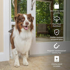 PetSafe Sliding Glass Pet Door - No-Cut DIY Install Doggy Door for Renters - Aluminum Frame - Adjustable Height 75 7/8" to 80 11/16" - Ideal for Large Dogs Up to 130 lb - White