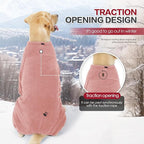 Dog Winter Coat for Small Medium Large Dog for Run Walk Sleep Warm Fleece Pet Sweater & Windproof Pajamas Snow Jacket 3XL Pink