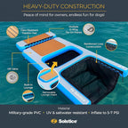 SOLSTICE Inflatable Pup Plank, Dog Water Ramp for Boats & Docks, Lounge, 250 lb Capacity - Floating Platform for Pets for Lake, River, Beach & Swimming Pool, Includes Pump, Patent-Protected Design