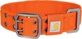 Carhartt Pet Fully Adjustable Wide Webbing Collar for Dogs, Heavy Duty Nylon for Walking & Training, Blaze Orange, Medium