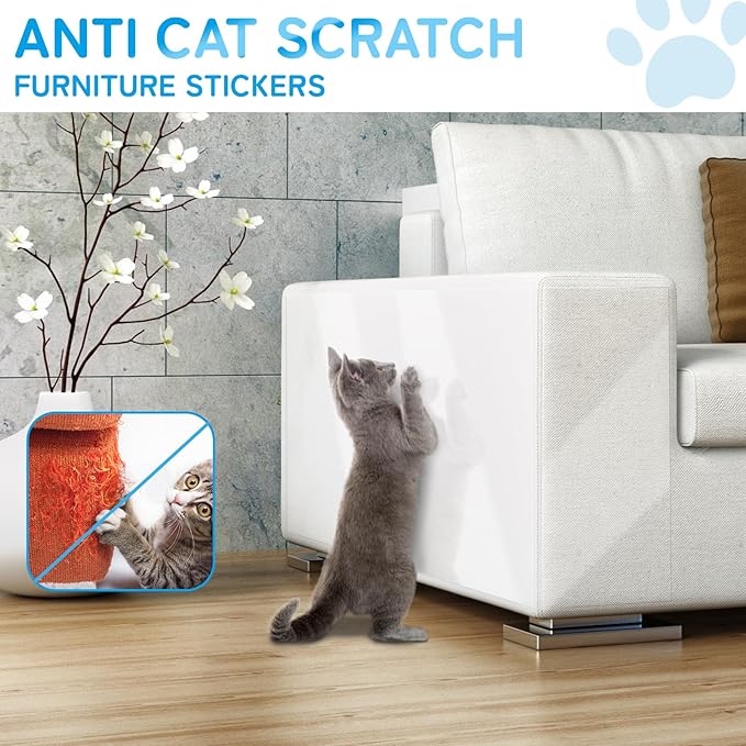 Door Protector from Dog Scratching, Cat Scratch Protector 8.3" x 200" Self-Adhesive Single Side Door Frame Furniture Protectors from Cats Dogs Scratch, Clear (200 X 8.2 INCH)