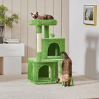 Yaheetech 36in Cat Tree for Indoor Cats, Cat Tower Cat Condo w/Extra Large Perch, Sisal Scratching Posts, Scratching Board, Green