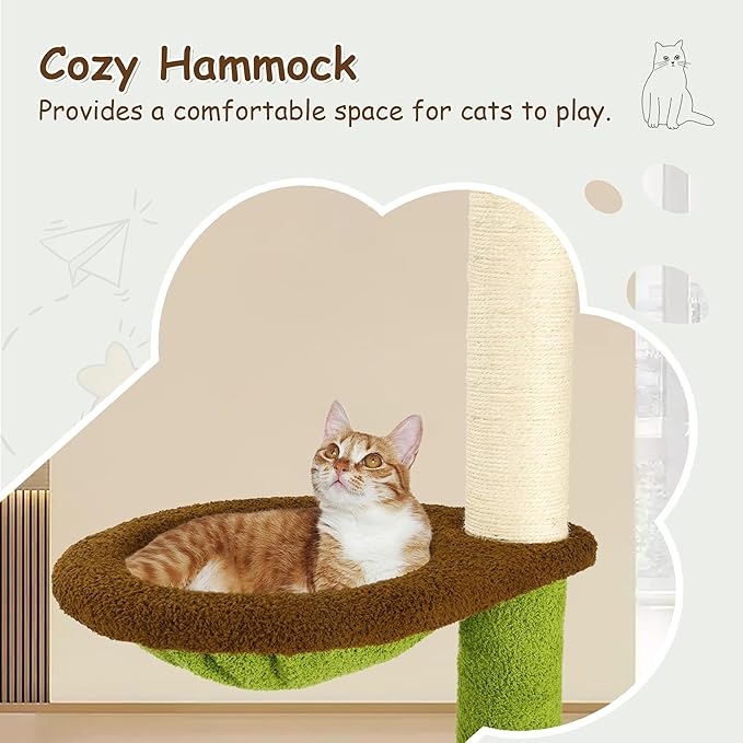 KAMABOKO Floor to Ceiling Cat Tree, Cat Tower 5-Tier Height(88-107 Inches) Adjustable, Tall Cat Climbing Tower with Scratching Post, Cat Cave Condo, Cozy Hammock, and Ball Toy for Indoor Cats