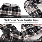 Dog Sweaters Dog Clothes for Small Dogs Boy Girl Fall Puppy Dress Warm Fleece Chihuahua Yorkie Teacup Doggie Sweaters Dresses Doggy Sweater for Small Dogs Girl Cat Outfit (Black, X-Small)