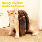 Upgraded-Magnetic Magic Organ Cardboard Cat Scratcher Toy with 2 Balls for Mental Physical Exercise, Multi-Shape Interactive Cardboard Cat Toy for Indoor Cats Flip with Fun, Brown/Gray,M, 1PCS