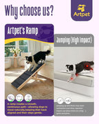 Dog Ramp for Small & Medium Dogs, Joint-Friendly Pet Ramp for Bed & Couch, Foldable, Anti-Slip, Portable, Height-Adjustable, Supports Up to 70 lbs