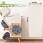 Natural Sisal Cat Scratcher Mat, Wall Scratcher Carpet, Cat Climbing Wall, Large Tall Scratching Post, Sofa Protector, Scratching Mat Pad for Indoor Cats (White, 39.3" Lx15.7 W, 1PC)