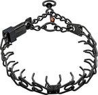 Herm Sprenger Black Stainless Steel Dog Collar with Short Links and Quick Release ClicLock Buckle Made in Germany (20in x 3.0mm (Neck Size up to 16-17in)
