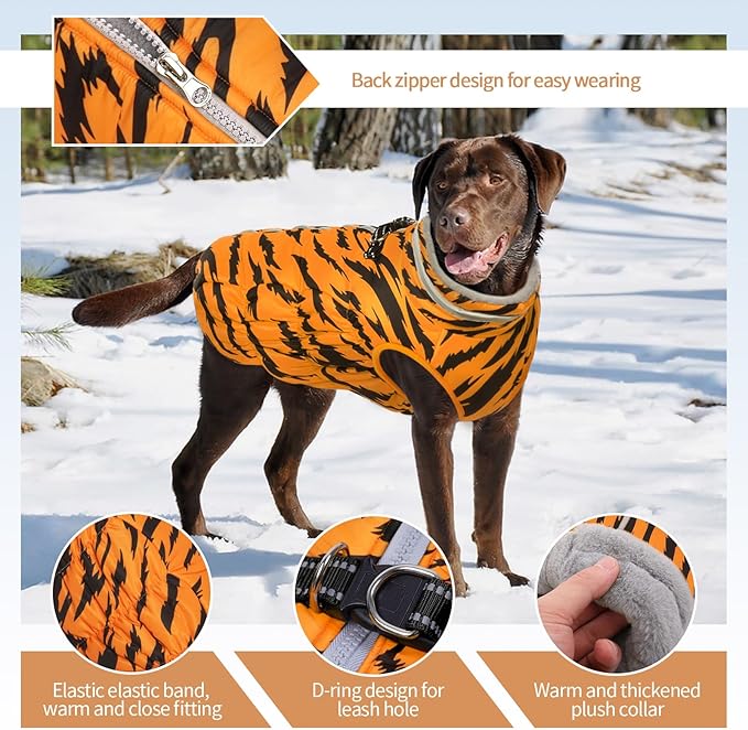 Dog Coats for Small Dogs, Puppy Coat, Warm Winter Jacket, XS Dog Coat with Harness Built in, Waterproof Pet Cold Weather Coats, Puppy Winter Clothes Snowsuit Chihuahua Maltese,XS