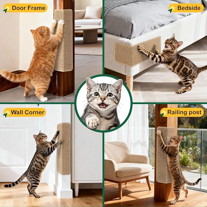 Door Protector from Cat Scratching 19.6" x 7.8" Cat Wall Corner Scratcher, Anti Scratch Door Frame Furniture Protector for Indoor Cats