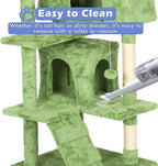 Heavy Duty Cat Tree,70 Inch Tall Cat Tower,2 Cozy Condos,Scratching Posts,Ladders & Sisal Pole,Multi-Level Perches Platforms for Indoor Cats,Sturdy Pet Climbing Furniture,Green