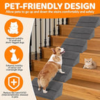 Dog Ramp for Stairs for Small & Senior Dogs and Cats, Non-Slip Foam Indoor Pet Ramp with Self-Sticky Pads, Dog Ramp for Stairs Inside House(Dark Gray, 6 Pack)