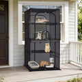 Catio Outdoor Cat Enclosure,4 Tiers Window Catio,Upgraded Mesh Cat Enclosure Sturdy and Durable with Multiple Doors Easy to Clean(31.4“L× 31.4”W ×63" H)