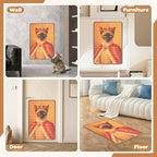 Sisal Cat Scratcher Mat, Cat Wall Scratcher for Indoor Cats, 23.6x15.7 Inch Cat Scratch Pad with Hook & Loop, Wall Mounted Cat Scratching Post to Protect Couch and Carpet（Radiant Cat）