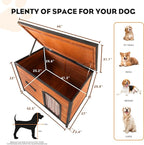 Large Solid Wooden Dog House,Suitable for Both Indoor and Outdoor, Suitable for Large Dogs and Animals of the Following Size, Easy to Clean,Can DIY,45.75" W x 31.25" D x 32.5" H,Brown