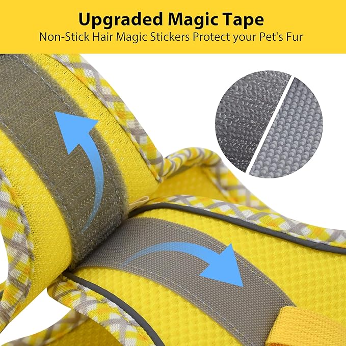 AIITLE Tiny Dog Harness - Lightweight Mesh Step-in Vest for Puppy, Reflective & Escape-Proof Design with High-Stick Magic Tape - Indoor/Outdoor Use for Chihuahua, Maltese, Shih Tzu(Yellow, XXXS)