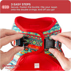 Downtown Pet Supply Step-in Dog Harness – No Pull, Adjustable Padded Mesh with Reflective Trim, Secure Buckle Strap – Comfortable & Breathable Small Dog Harness, X-Large, Tribal