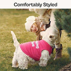 Parisian Pet Dog Shirt – 100% Cotton Barking Diva Shirts for Medium Dogs – Pink Sleeveless Puppy Clothes – Lightweight and Breathable Pet Apparel – Girl Dog Clothes - Stretchy T Shirts for Dogs