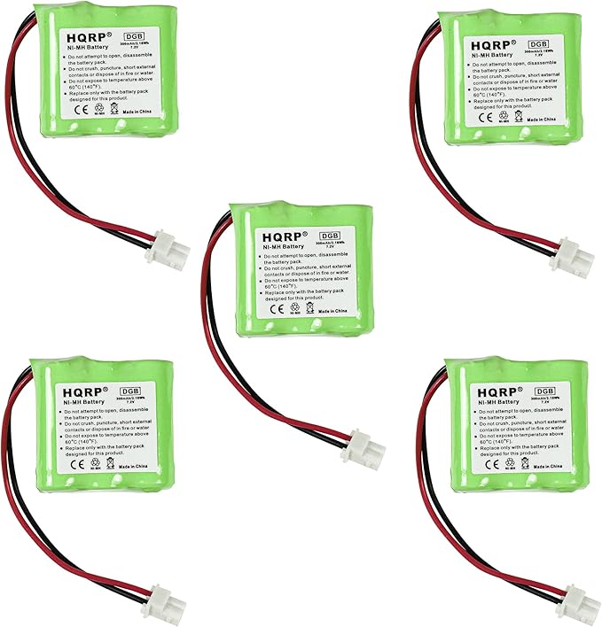 HQRP 5-Pack Battery for Dogtra 37AAAM6YMX, 40AAAM6YMX, BP-15, BP15RT, DC-7, EDT102 1600 Series, 1600NCP, 1602NCP, T&B Remote Controlled Dog Training Collar Transmitter