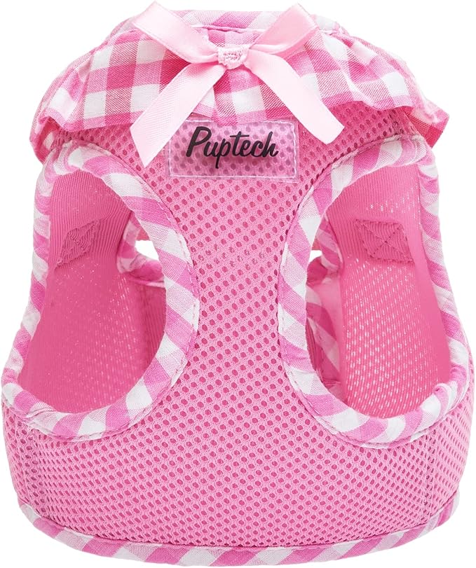 PUPTECK Dog Harness for Puppy and Small Sized Dogs, Step-in No Pull Soft Mesh Vest Harness for Cats Small Pets Walking, Pink, S