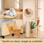 Cat Scratch Furniture Protector – DIY Climb Scratch Mat,Cat Scratch Pad, Couch Protector from Cat Claws, Trimmable Self-Adhesive Carpet for Indoor Sofa, Furniture (Beige, 78.7" x 15.8")
