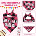 Weewooday Dog Birthday Party Supplies Birthday Boy Girl Cake Bandana Triangle Scarf Party Hat Dog Bow Tie Collar with Numbers for Large Medium Small Dog Puppy 1st Birthday(Sweet Style,Medium)