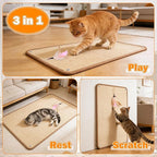 Homgaty Sisal Cat Scratcher Mat & Wall Scratchers for Indoor Cats - 23.6x15.7 Horizontal Floor Cat Scratch Rugs & Carpet Scratching Pad with Sticky Tapes, Durable Furniture Protector for Couch Sofas