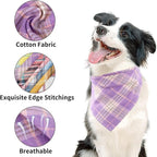 Segarty 30 Pack Triangle Dog Bandanas, 22.8"x15.7" Plaid Bibs Washable Pet Scarf Accessories Bulk for Small Medium Dogs Cats Large Puppy, Adjustable Reversible Boy Pets Birthday Kerchief