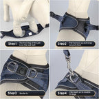 YIMEIS Dog Harness and Leash Set, No Pull Soft Mesh Pet Harness, Reflective Adjustable Puppy Vest for Small Medium Large Dogs, Cats (Navy & Black, Small (Pack of 1)