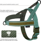 Annchwool No Pull Dog Harness with Soft Padded Handle,Reflective Strip Escape Proof and Quick Fit to Adjust Dog Harness,Easy for Training Walking for Small & Medium and Large Dogs(Green,M)
