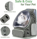 Pawstrip Cat Backpack Carrier with Large Space Bubble Window, Airline Approved Breathable Pet Carrier for Small Dogs Cats up to 15lbs, Foldable for Travel Hiking & Outdoor Use