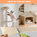 Cat Scratch Furniture Protector,Couch Protector from Cat Claws,Cat Couch Scratcher,Adhesive Cuttable Kitten Scratch for DIY Climbing,Suitable for Sofa,Wall,Door,Table Legs (Khaki, 39.3x15.7in)